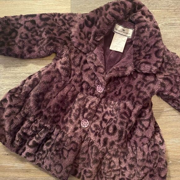 American Widgeon Purple Leopard print Coat Sz 2T - Picture 1 of 4